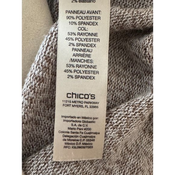 Chicos Size 1 Faux-Suede Inset Shirt Blouse Top Paisley 3/4 Sleeves Medium 8 - Picture 7 of 9